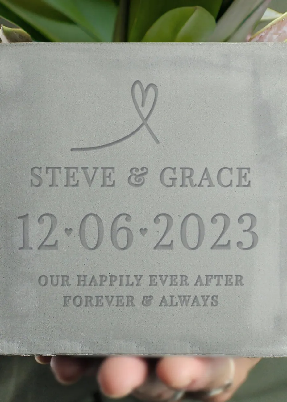 Personalised Memento Company Special Date Concrete Plant Pot