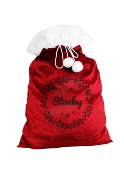 Personalised Memento Company Red Holly Christmas Sack