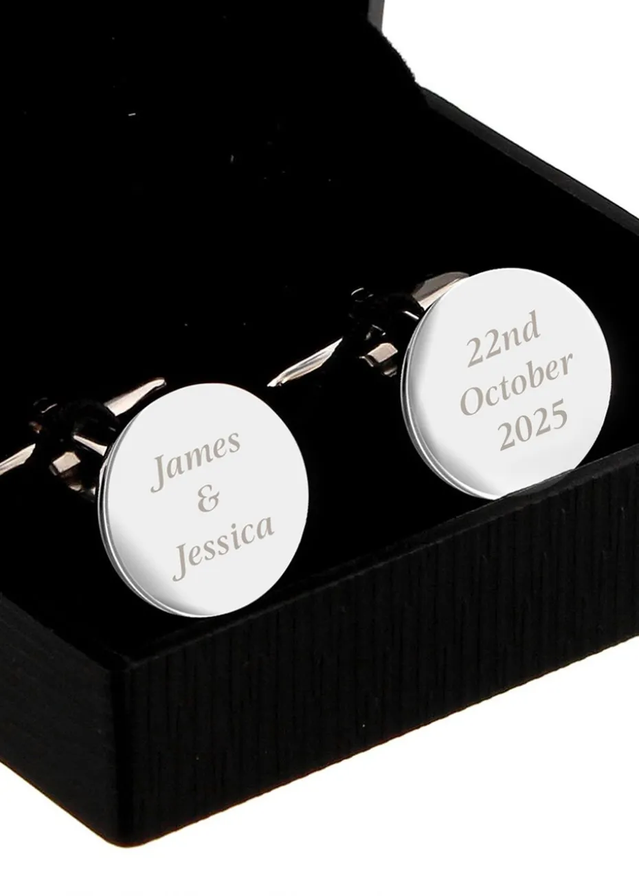 Personalised Memento Company Round Cufflinks