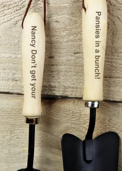 Personalised Memento Company Wood Fork & Trowel Set
