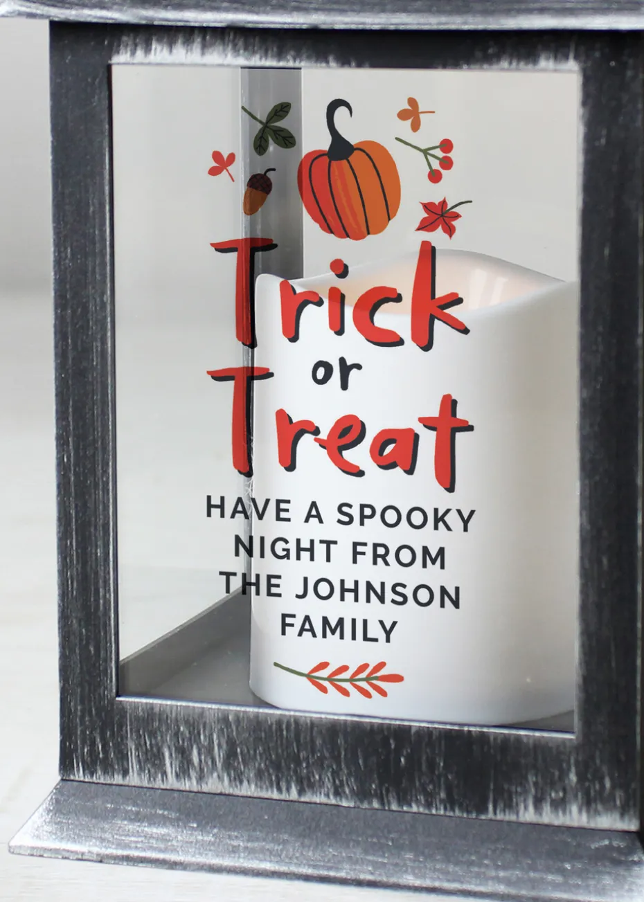 Personalised Memento Company Black Trick or Treat Lantern