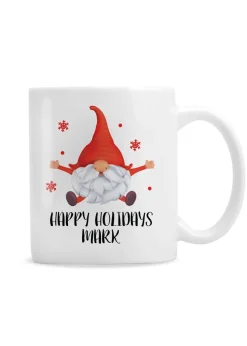 Personalised Memento Company White Red Gonk Christmas Mug