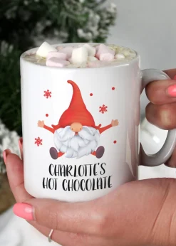Personalised Memento Company White Red Gonk Christmas Mug