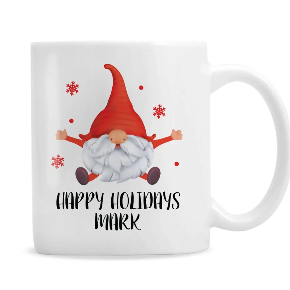 Personalised Memento Company White Red Gonk Christmas Mug
