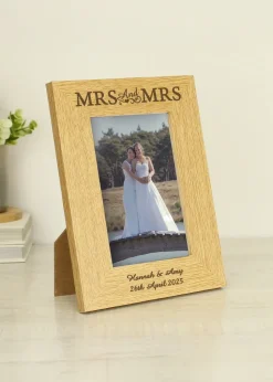 Personalised Memento Company Finish Mrs & Mrs Photo Frame (4x6)