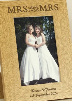 Personalised Memento Company Finish Mrs & Mrs Photo Frame (4x6)