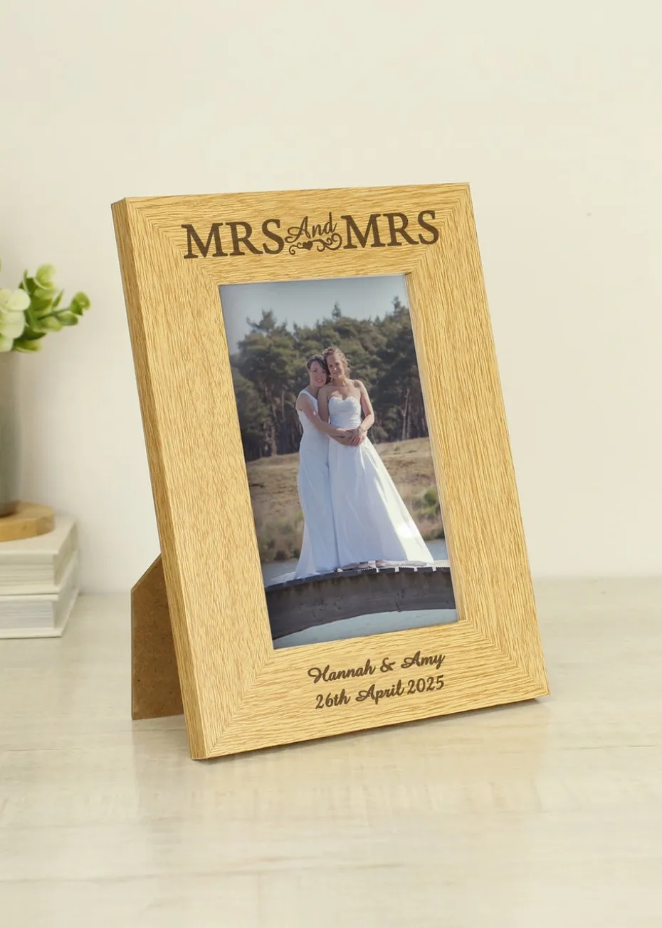 Personalised Memento Company Finish Mrs & Mrs Photo Frame (4x6)