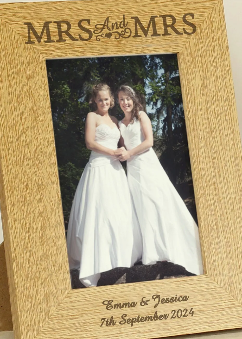 Personalised Memento Company Finish Mrs & Mrs Photo Frame (4x6)