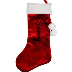 Personalised Memento Company Red Holly Christmas Stocking