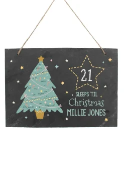 Personalised Memento Company Slate Christmas Chalk Countdown Hanging Large Sign