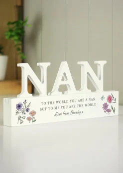 Personalised Memento Company Wildflower Mum White Wooden Ornament