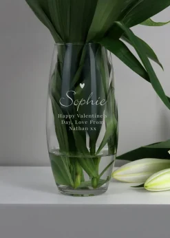 Personalised Memento Company Love Heart Clear Bullet Vase