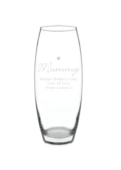 Personalised Memento Company Love Heart Clear Bullet Vase