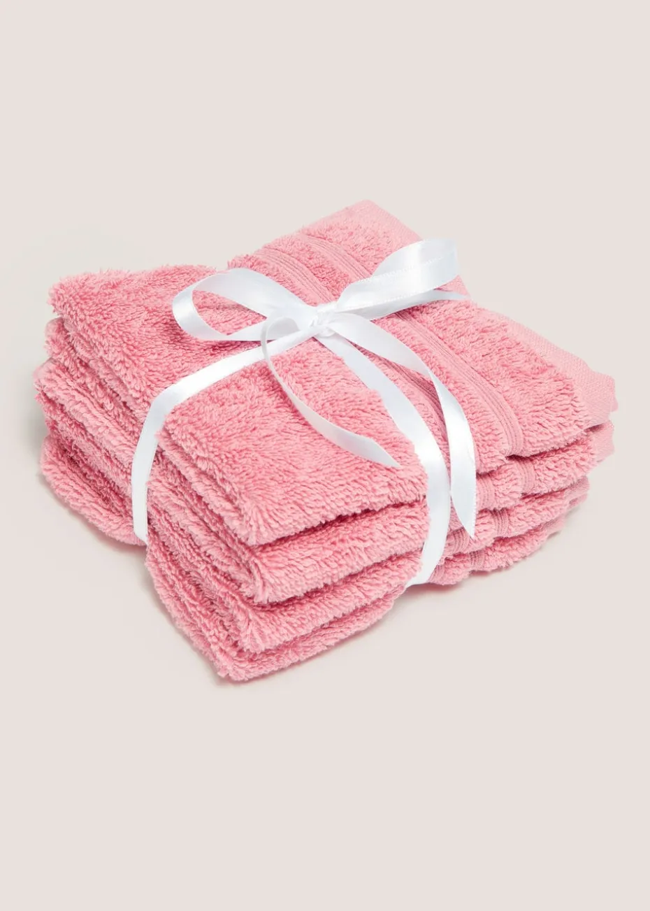 Pink 100% Egyptian Cotton Face Cloth Bundle
