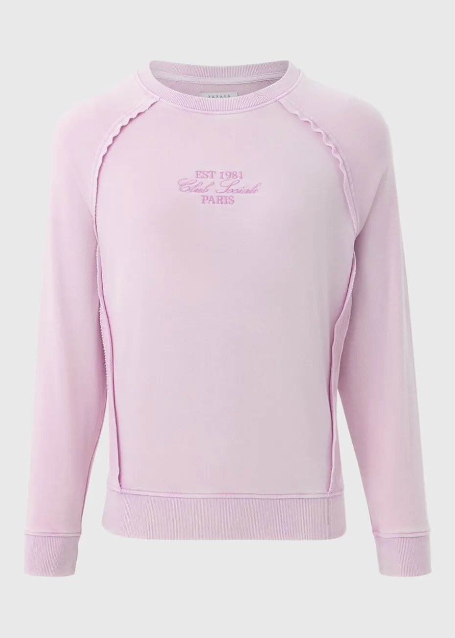 Pink Acid Wash Co Ord Graphic Sweatshirt