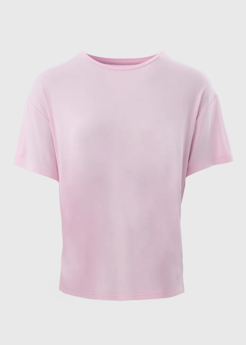 Pink Crew Neck Relaxed T-Shirt