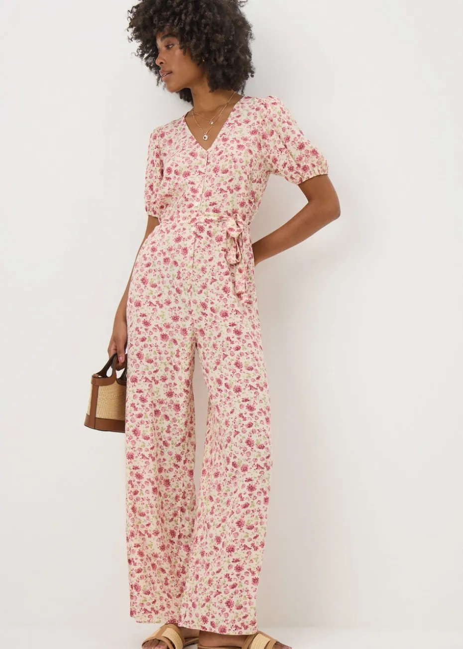 Pink Floral Jumpsuit