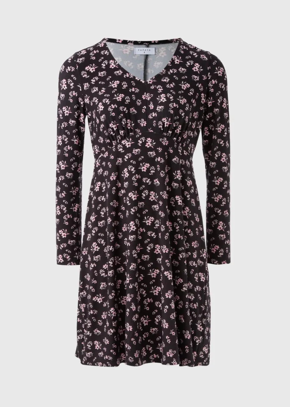 Pink Floral Long Sleeve Mini Dress