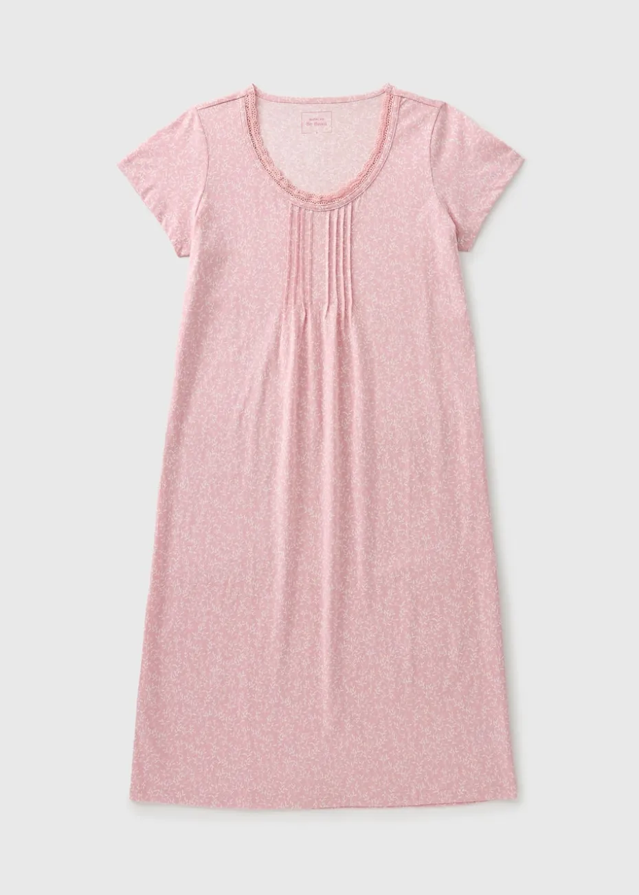 Pink Leaf Lace Nightie