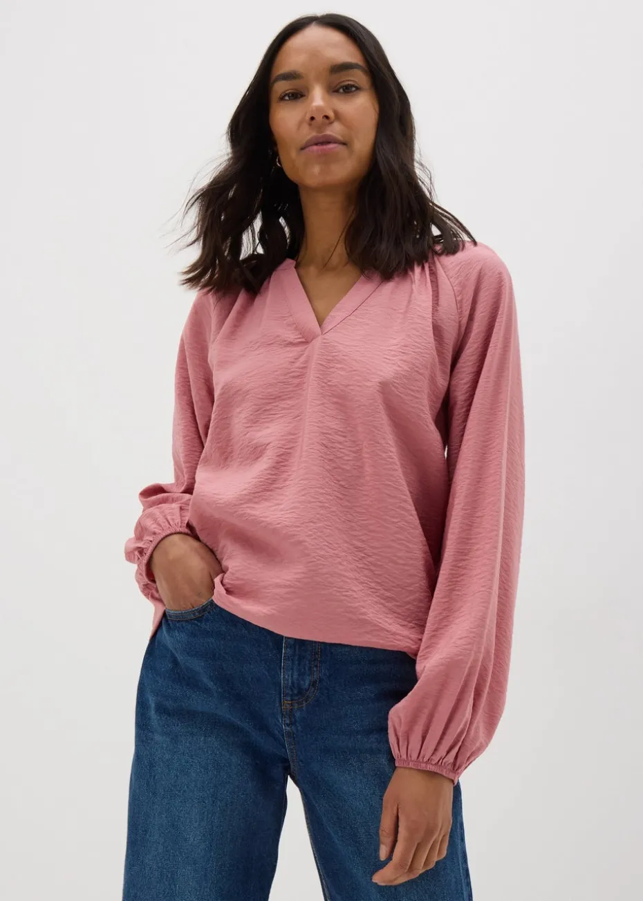 Pink Popover Blouse