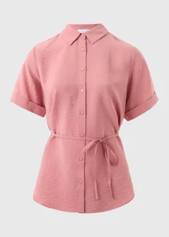 Pink Short Sleeve Tie Shirt