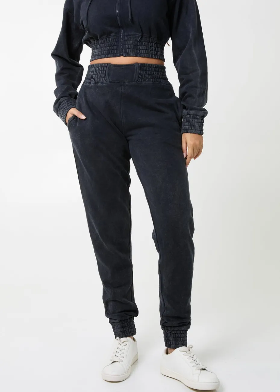 Pink Vanilla Black Wash Cuffed Joggers