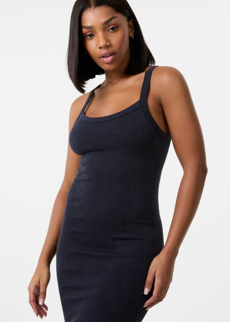 Pink Vanilla Black Washed Ribbed Racer Dress