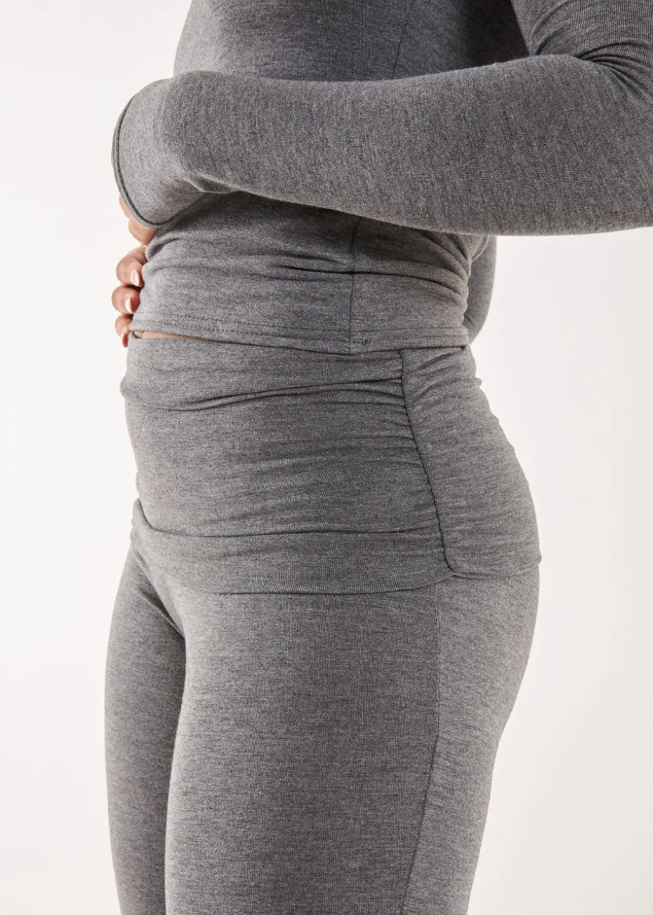 Pink Vanilla Charcoal Fold Over Waist Lounge Flares