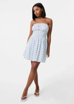 Pink Vanilla Ivory Tie Back Tiered Mini Dress