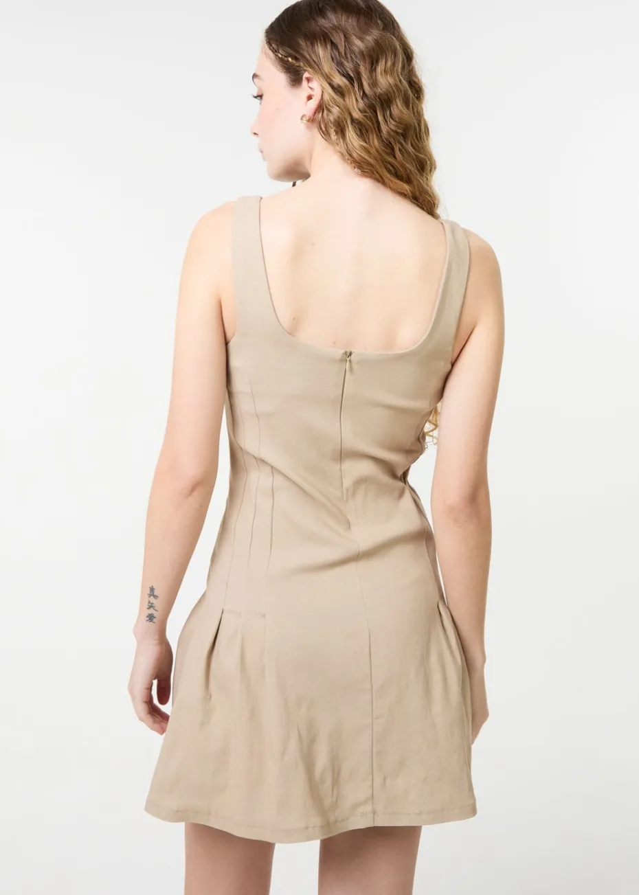 Pink Vanilla Stone Pleated Mini Dress