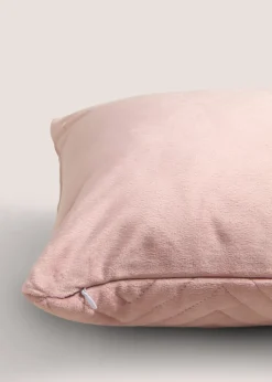 Pink Velvet Quilted Cushion
