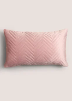 Pink Velvet Quilted Cushion