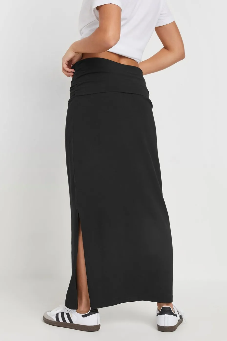 Pixiegirl Petite Black Fold Over Maxi Skirt