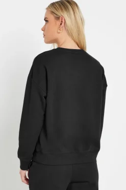 Pixiegirl Petite Black Jersey 'Paris' Slogan Sweatshirt