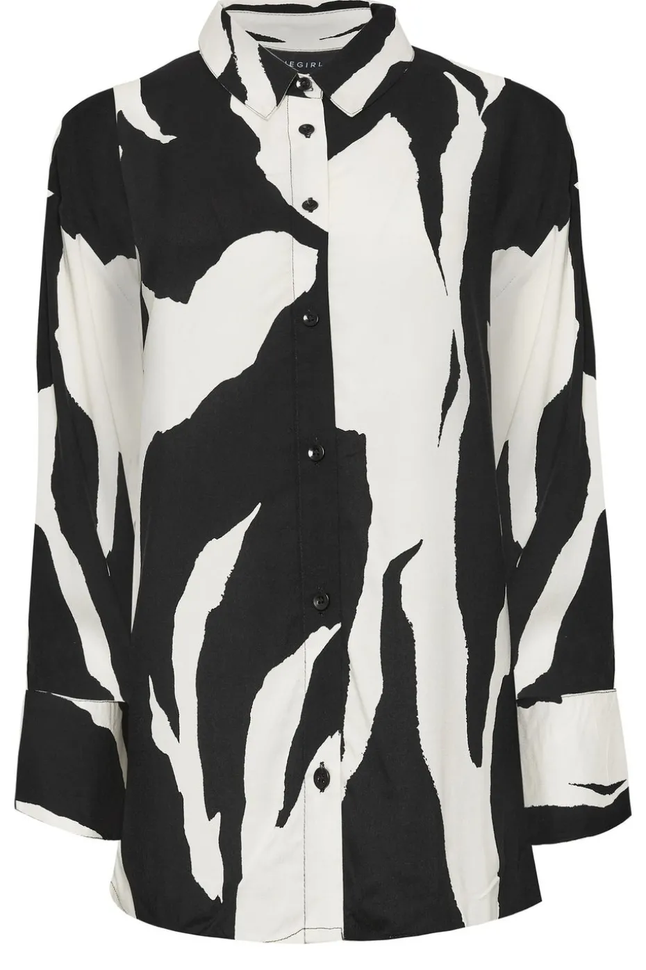 Pixiegirl Petite Black Mono Abstract Print Shirt