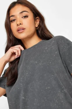 Pixiegirl Petite Grey Acid Wash T-Shirt