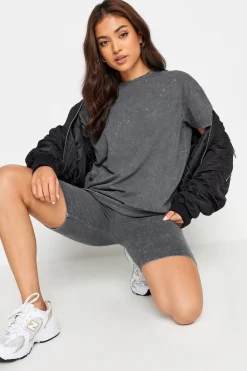 Pixiegirl Petite Grey Acid Wash T-Shirt