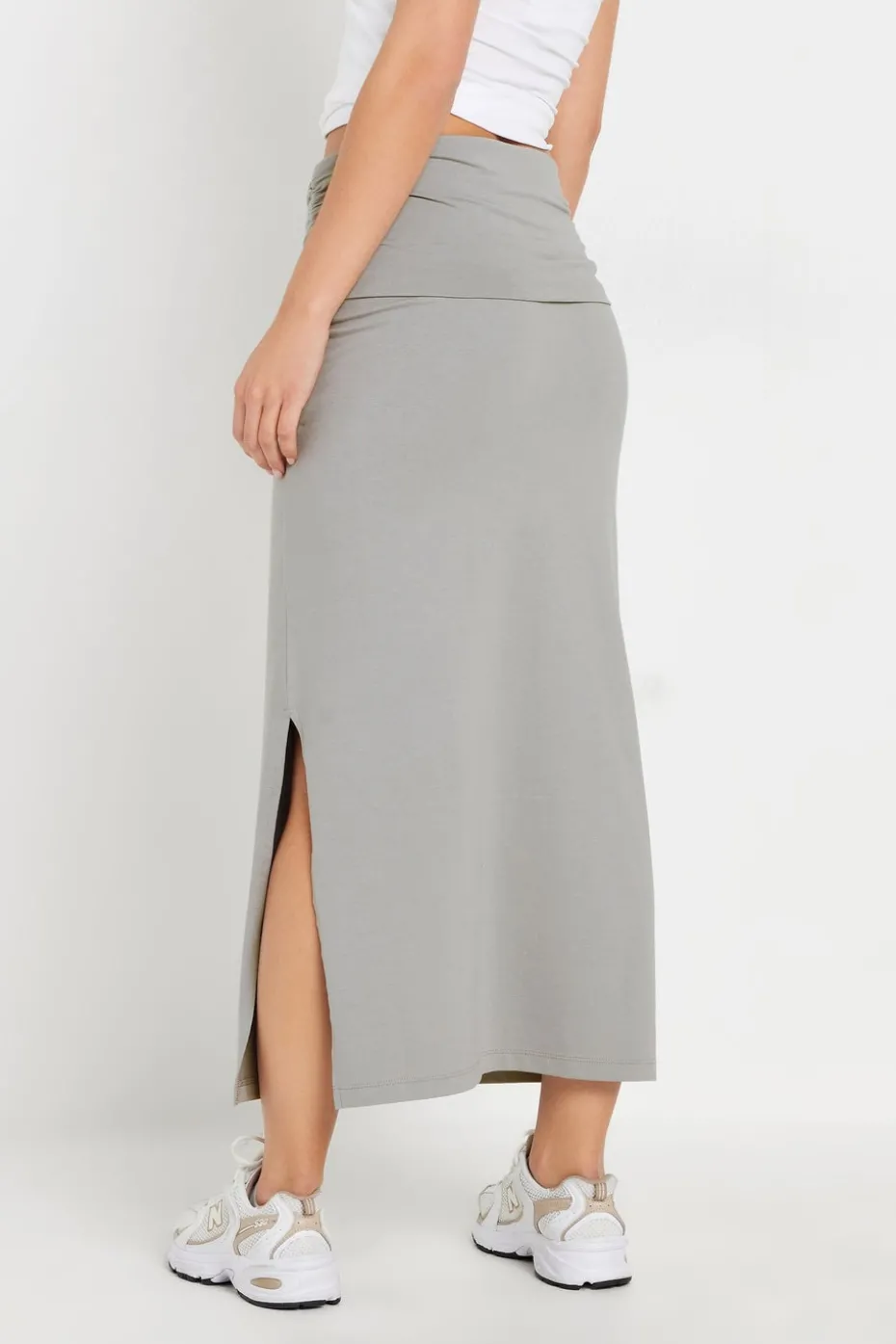 Pixiegirl Petite Grey Fold Over Maxi Skirt