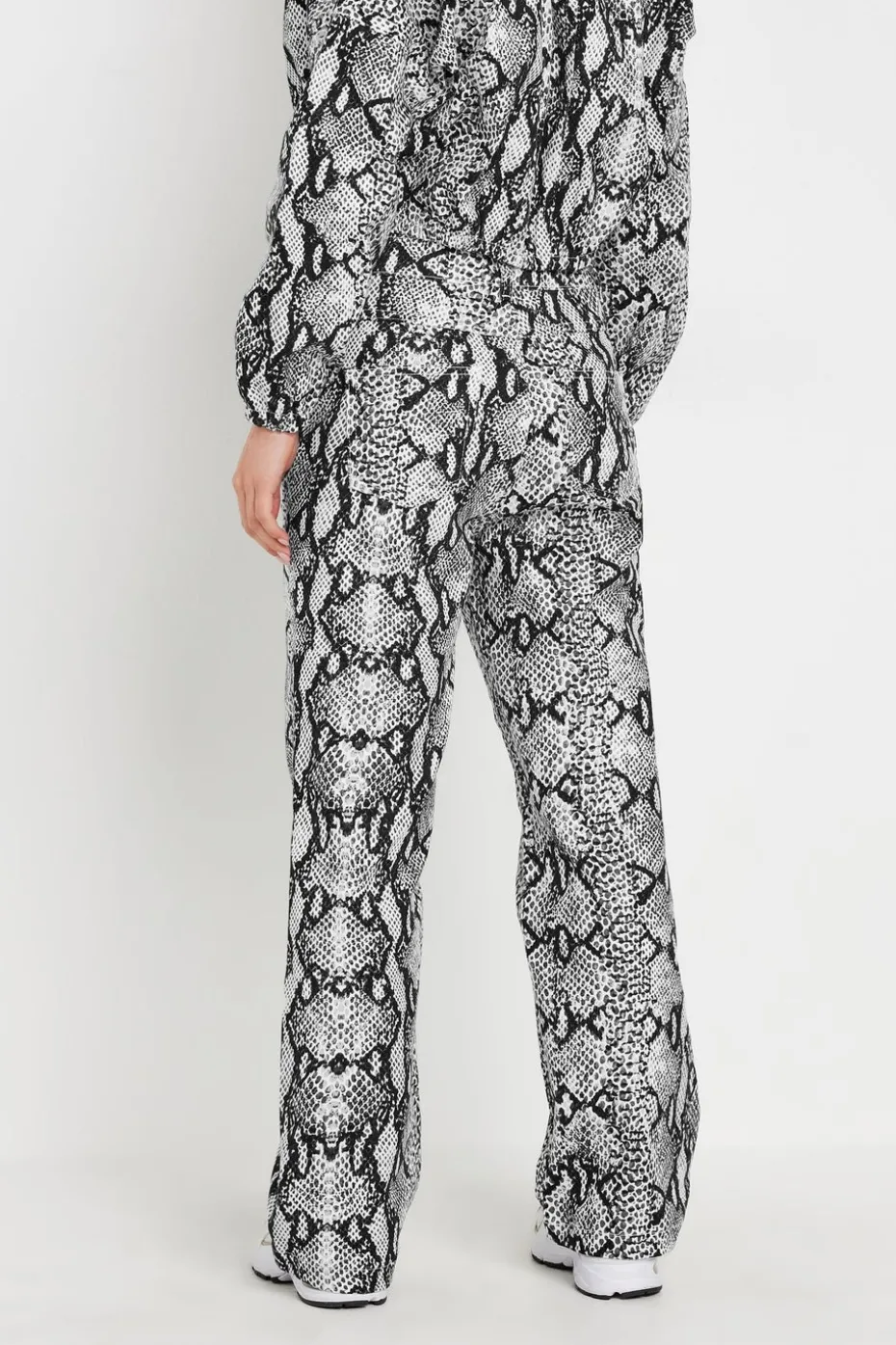 Pixiegirl Petite Grey Snake Print Straight Leg Jeans