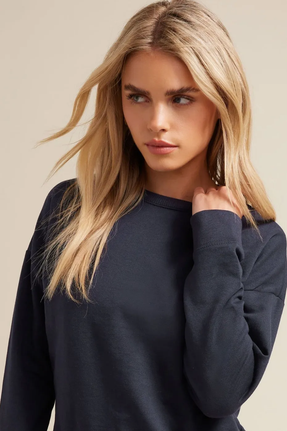 Pixiegirl Petite Navy Blue Jersey Sweatshirt