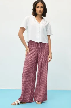 Pixiegirl Petite Pink Gingham Wide Leg Trousers