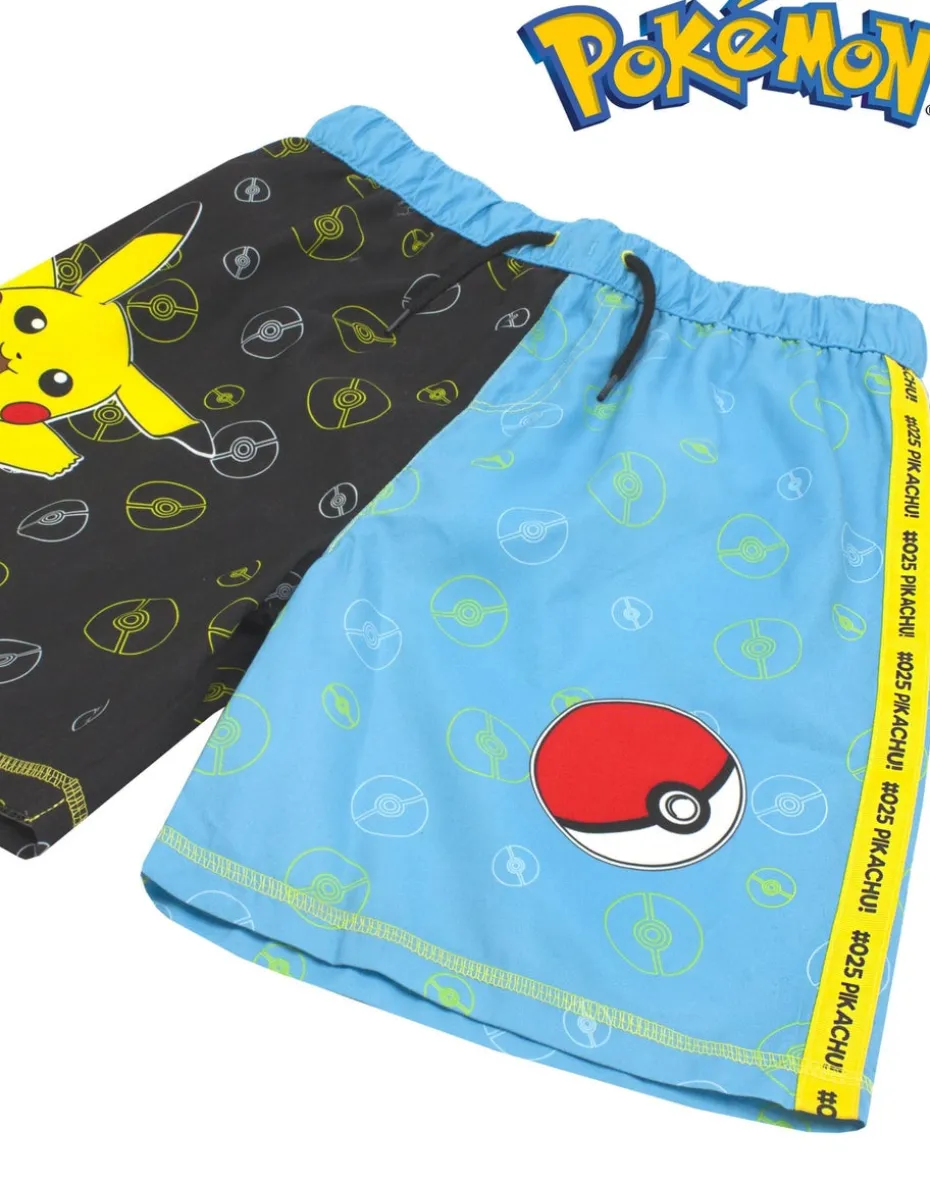 Pokemon Pikachu & Pokeball Kids Blue Swim Shorts (4-12 Years)