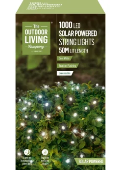 Premier Decorations 1000 LED Cool White Solar String Lights