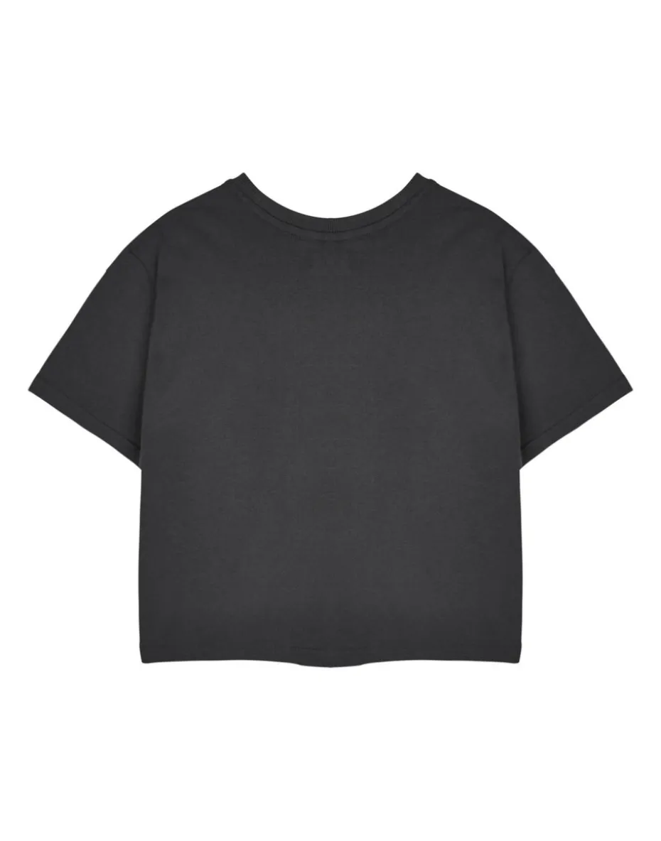 Pusheen Grey Yum Noodles Cropped Short Sleeved T-Shirt