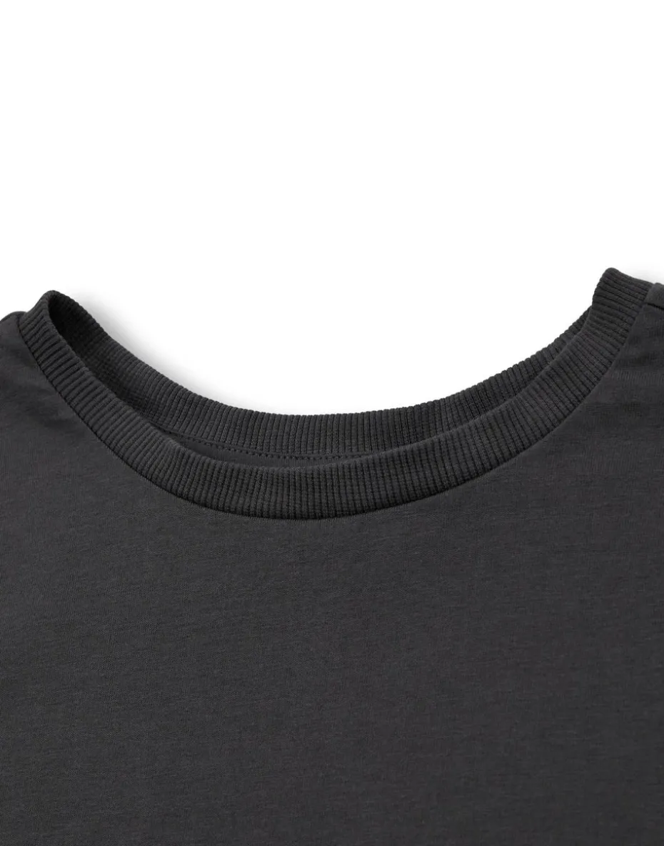 Pusheen Grey Yum Noodles Cropped Short Sleeved T-Shirt