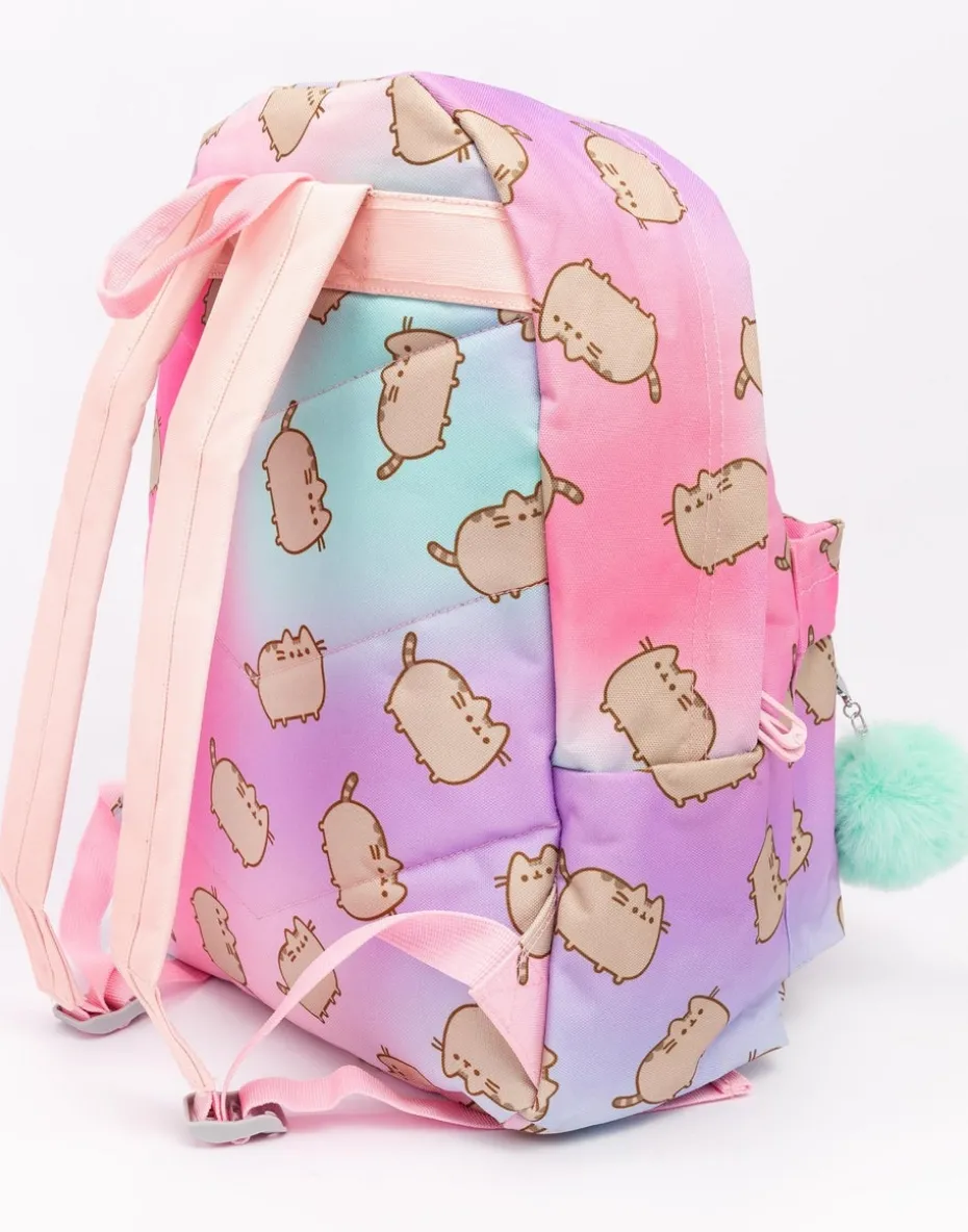 Pusheen Multi Colour Backpack with Pom Pom Keyring