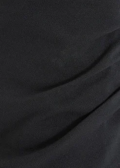 Quiz Black Ruched Wrap Mini Skirt