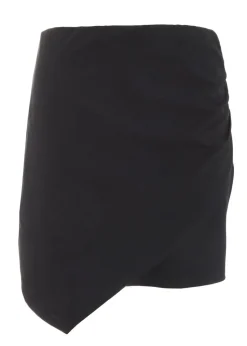 Quiz Black Ruched Wrap Mini Skirt