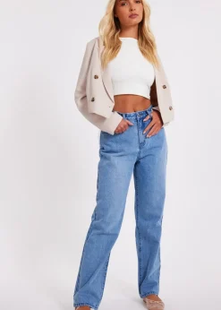 Quiz Blue Denim Ruffle Heart Jeans