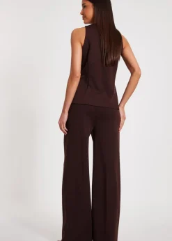 Quiz Brown Button Front Waistcoat
